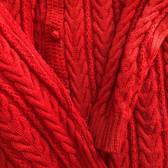 Vintage Red Cardigan Wool - Picture 6 of 8